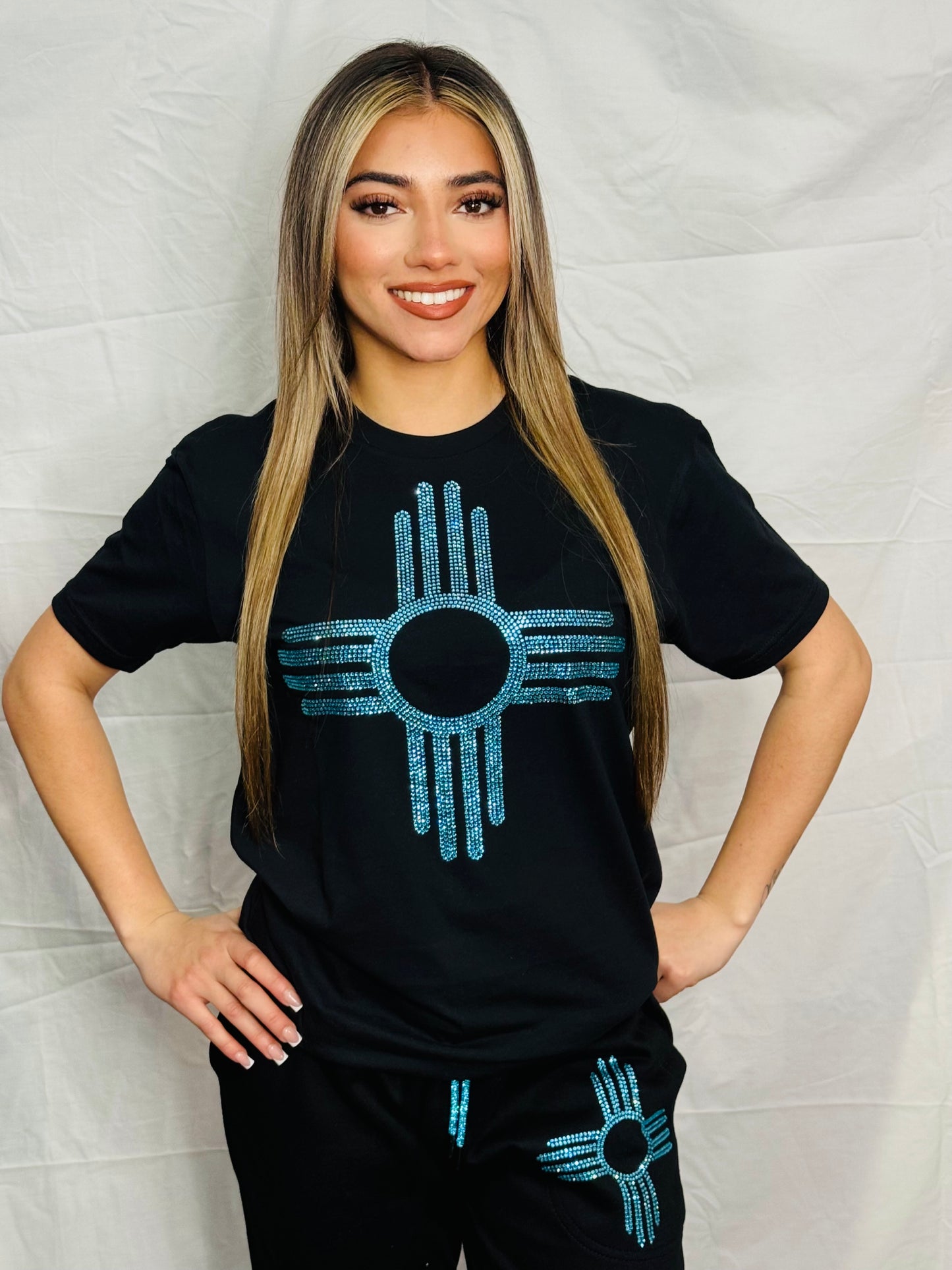 Turquoise Zia Rhinestone T-Shirt