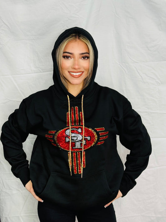 Zia San Francisco 49ers Rhinestone Hoodie
