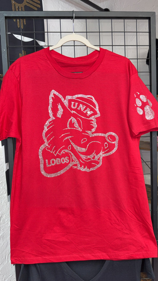 Red Louie Lobo Unisex Rhinestone T-Shirt