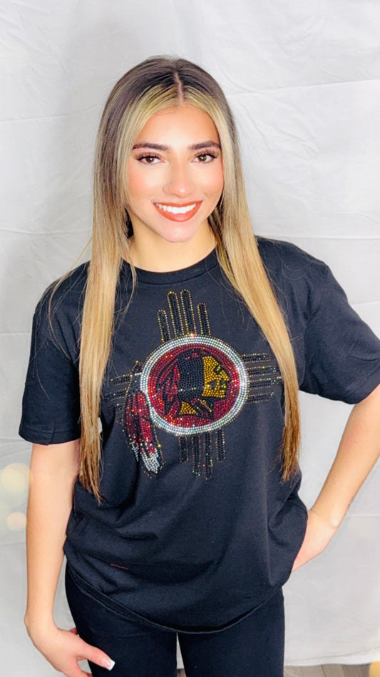 Zia Rhinestone Redskins T-Shirt