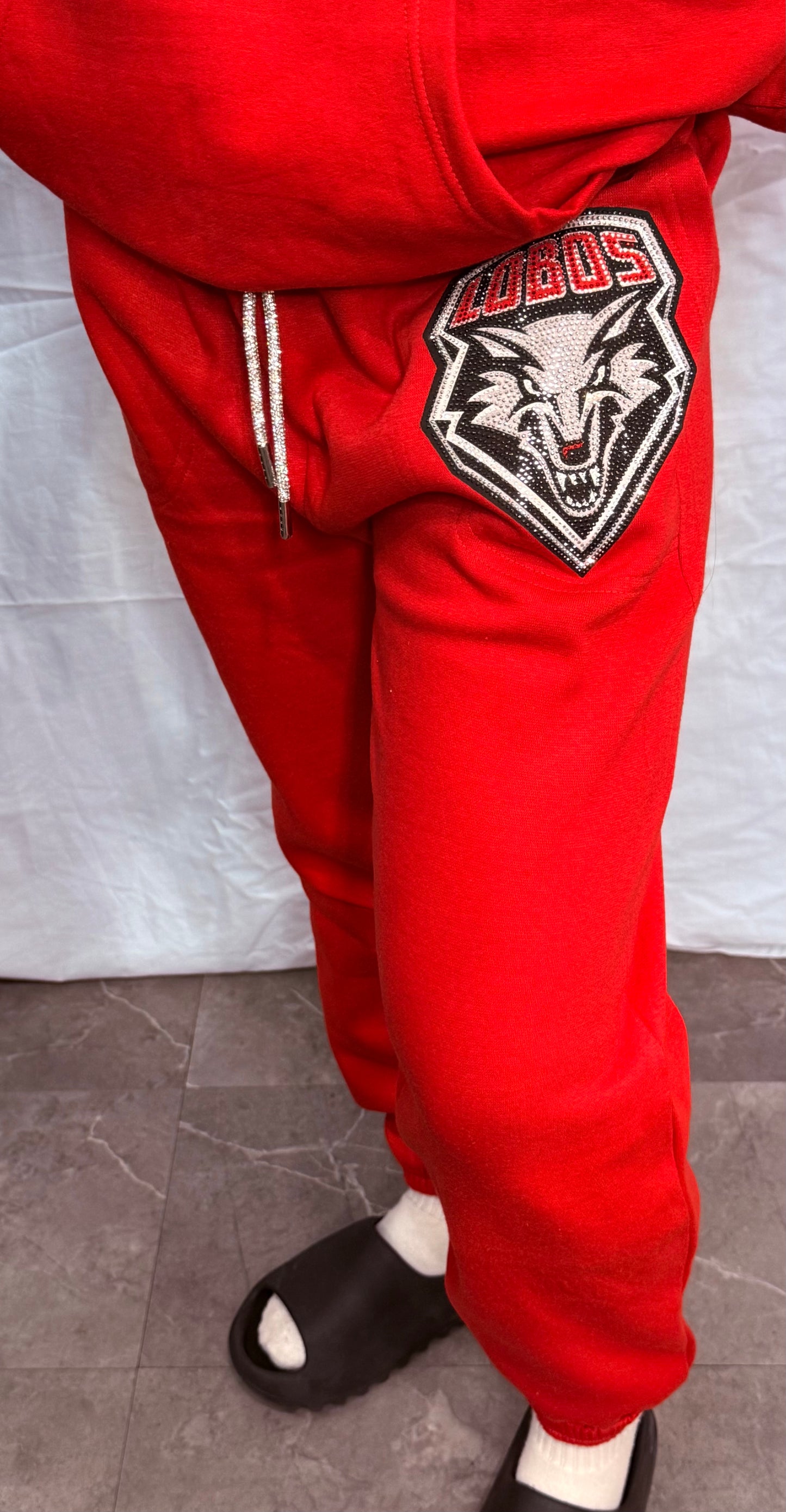 Red New Mexico UNM Lobos  Rhinestone Pants