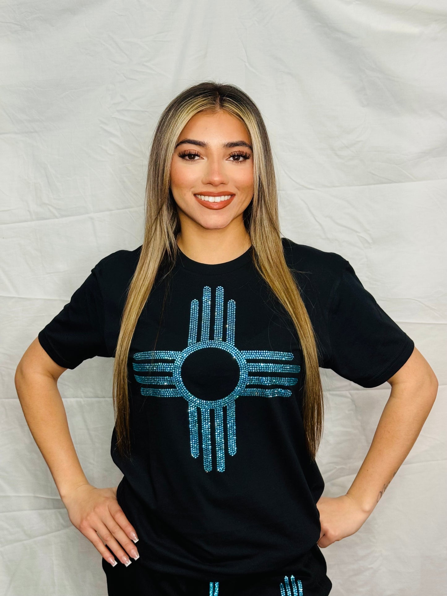 Turquoise Zia Rhinestone T-Shirt