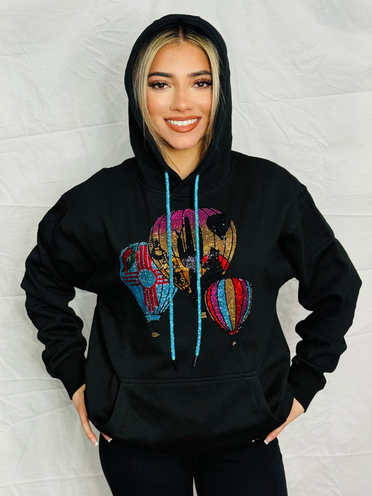 Hot Air NM Balloon Rhinestone Hoodie