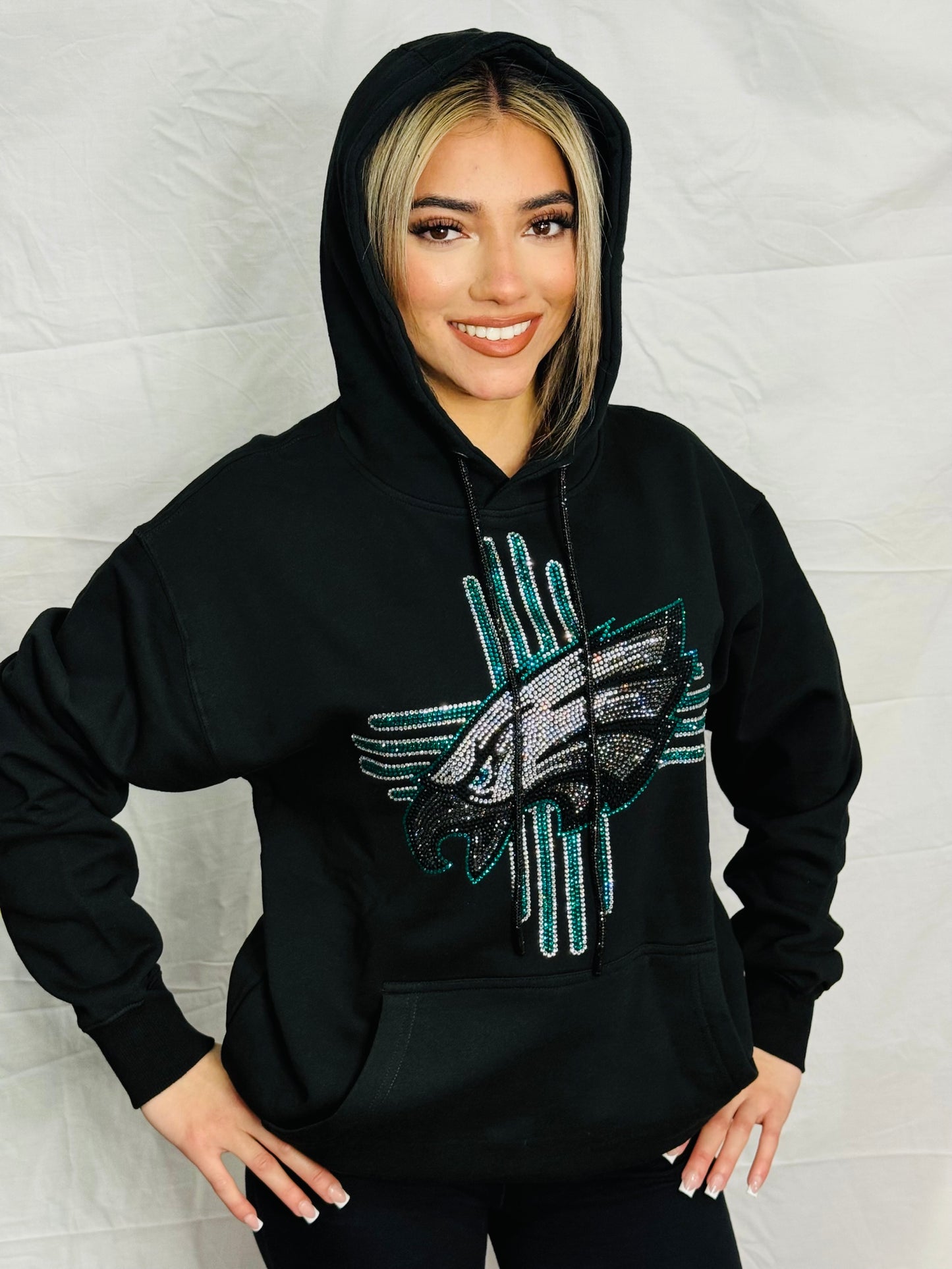 Zia Philadelphia Eagles Rhinestone Hoodie