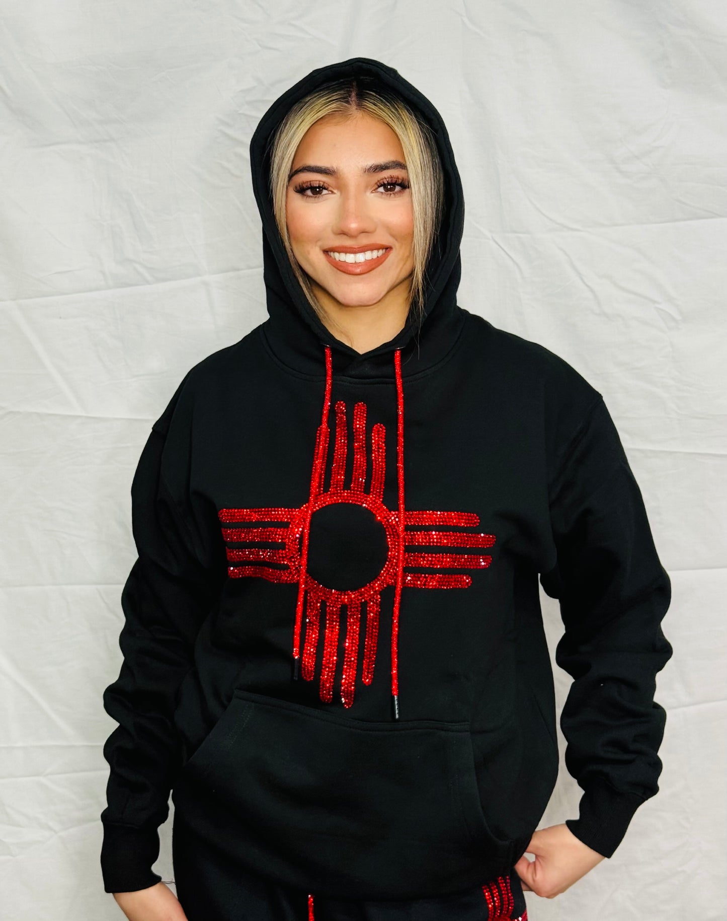 Red Zia Rhinestone Hoodie