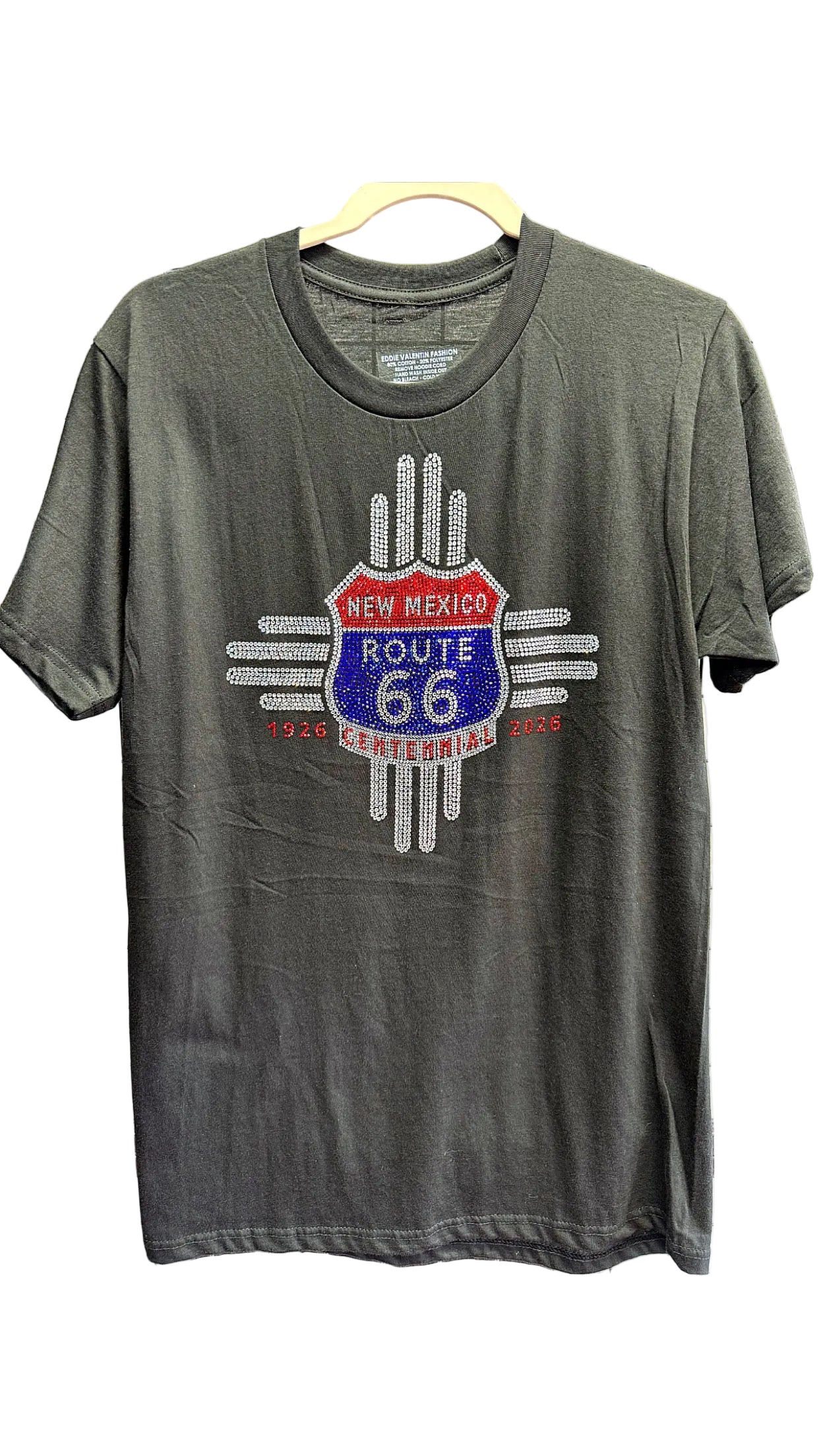 Rhinestone Route 66 T-shirt Unisex fit