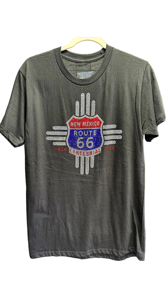 Rhinestone Route 66 T-shirt Unisex fit