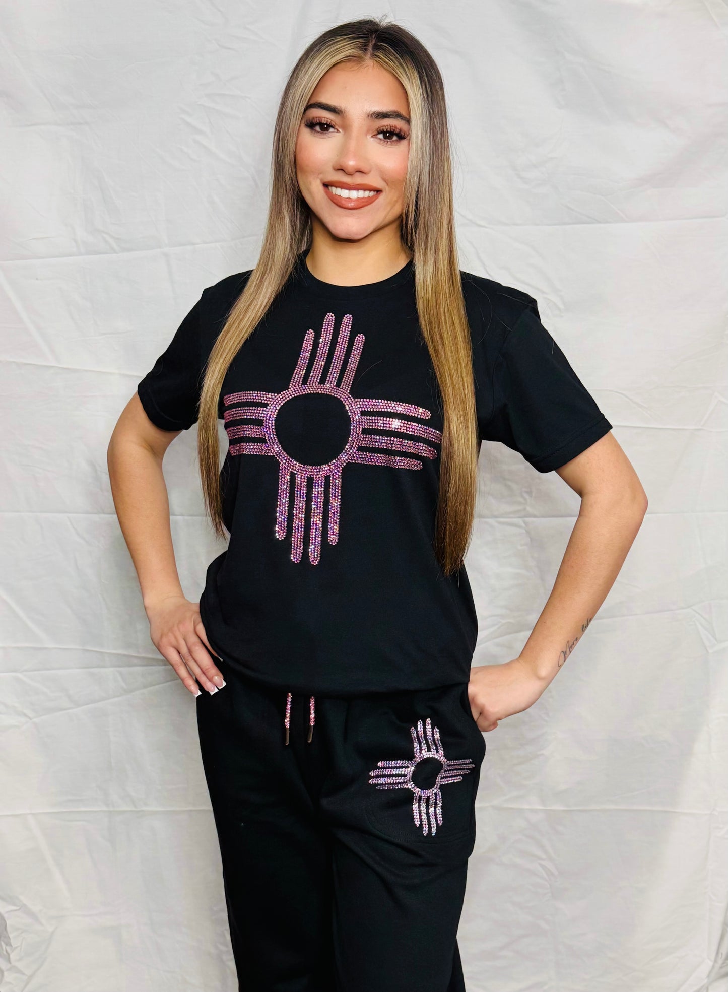 Pink Zia Rhinestone T-Shirt