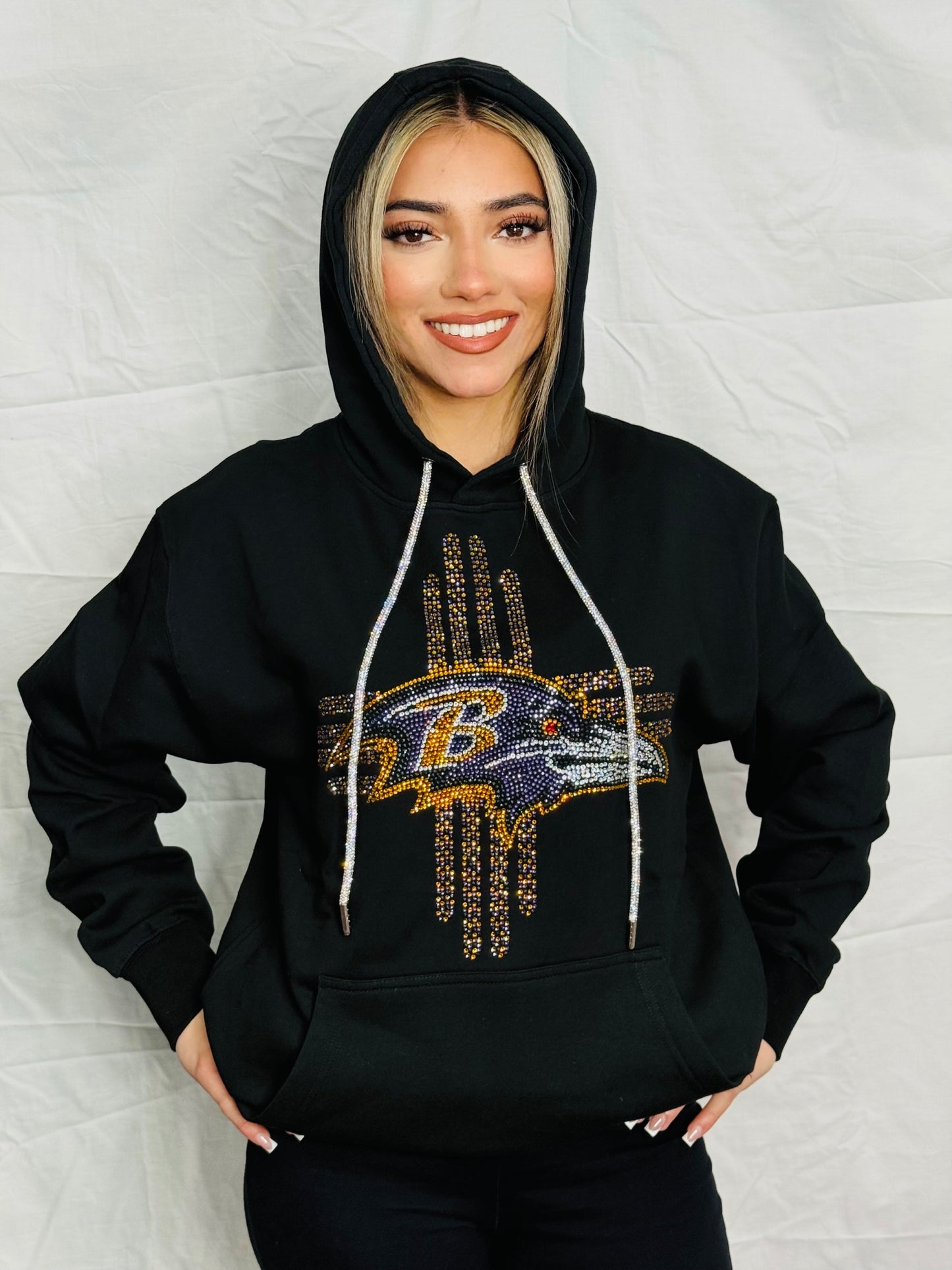 Zia Baltimore Ravens Rhinestone Hoodie