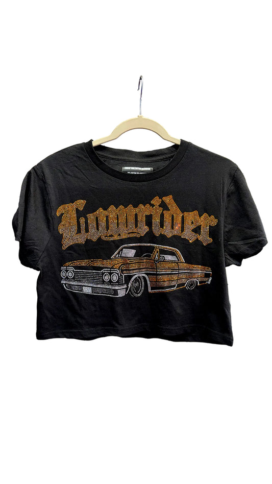 Lowrider Impala Rhinestone Crop T-Shirt