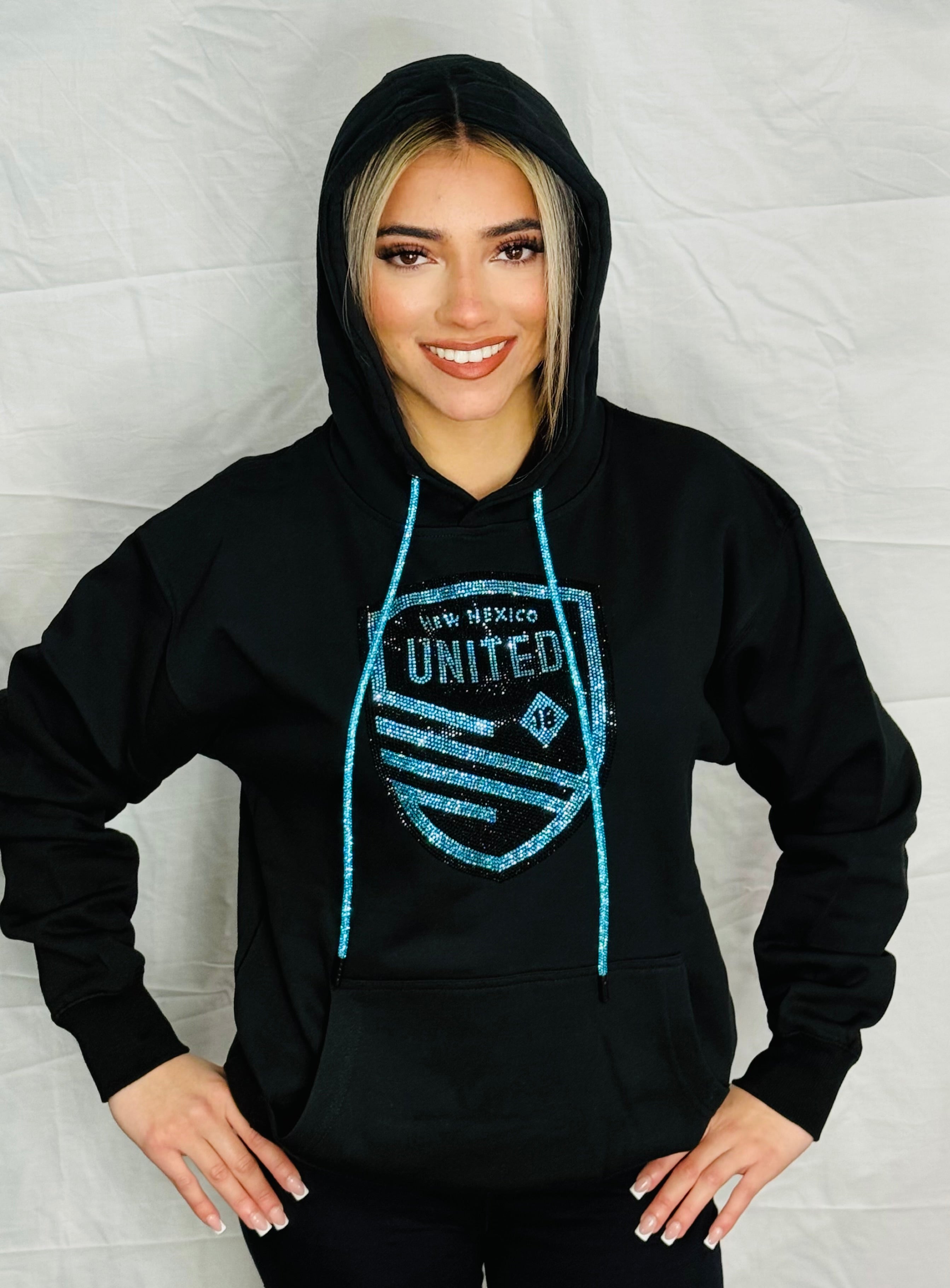 Turquoise New Mexico United Rhinestone Hoodie – Eddie Valentin