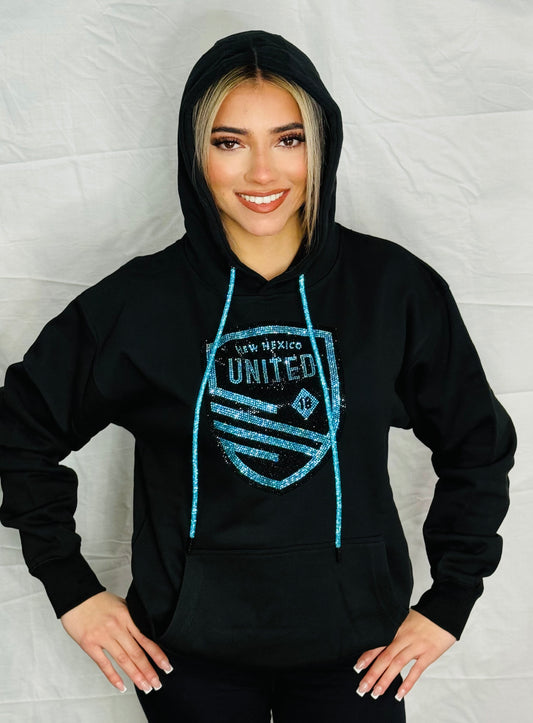 Turquoise New Mexico United Rhinestone Hoodie