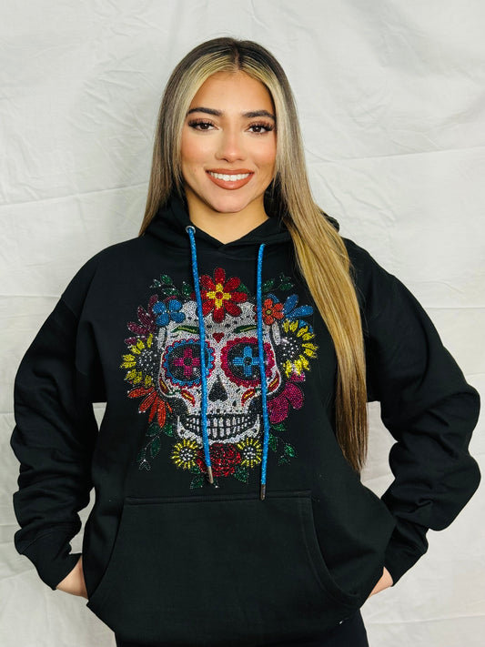 Rhinestone Dia De Los Muertos Hoodie