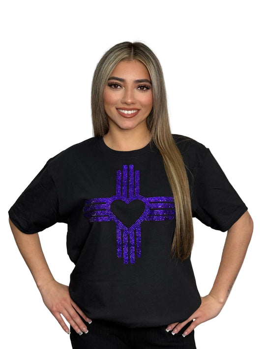 Purple Zia Rhinestone T-Shirt