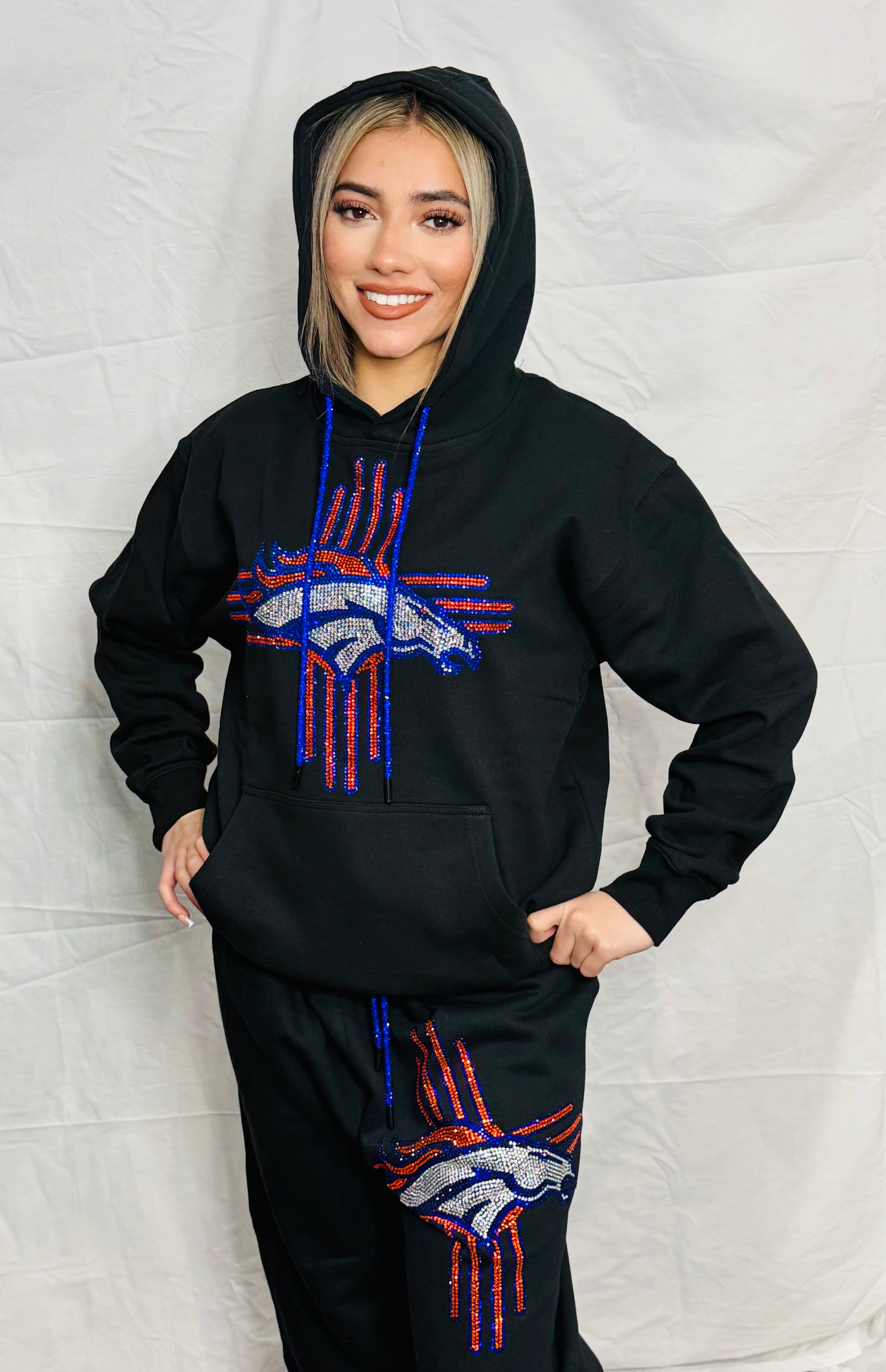 Broncos Rhinestone Zia Hoodie – Eddie Valentin