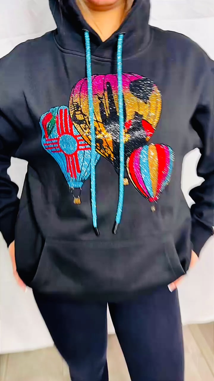 Hot Air NM Balloon Rhinestone Hoodie – Eddie Valentin