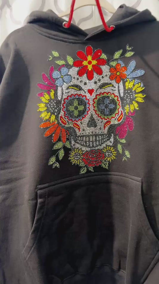 Rhinestone Dia De Los Muertos Hoodie