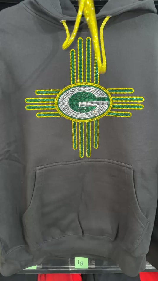 Zia Green Bay Rhinestone Hoodie
