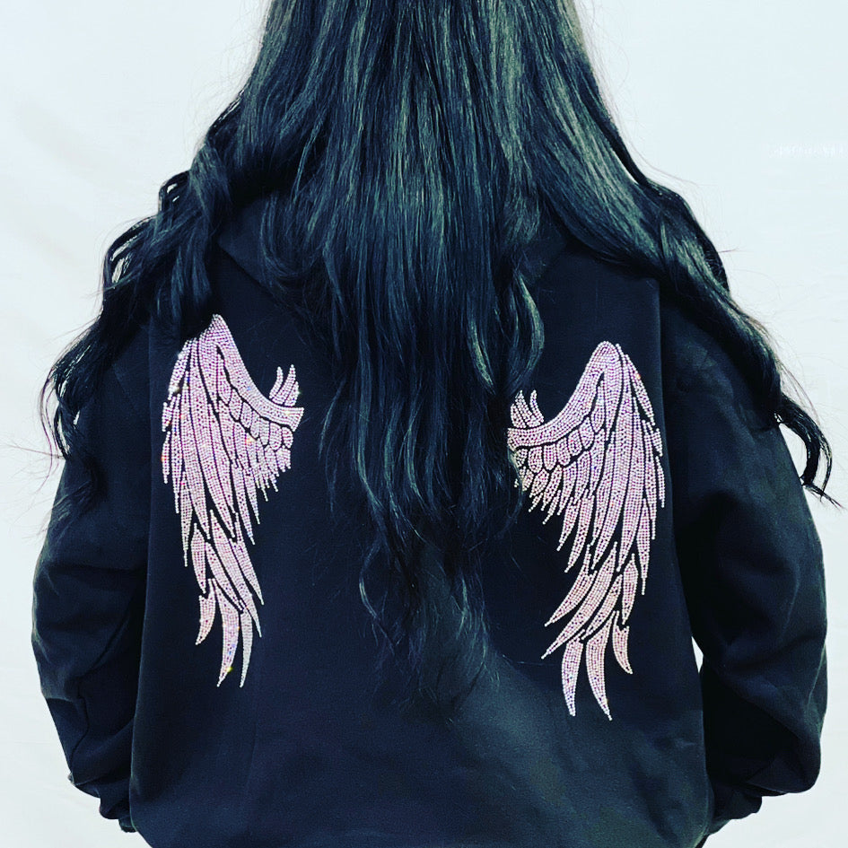 Guardian Angel Rhinestone Hoodie